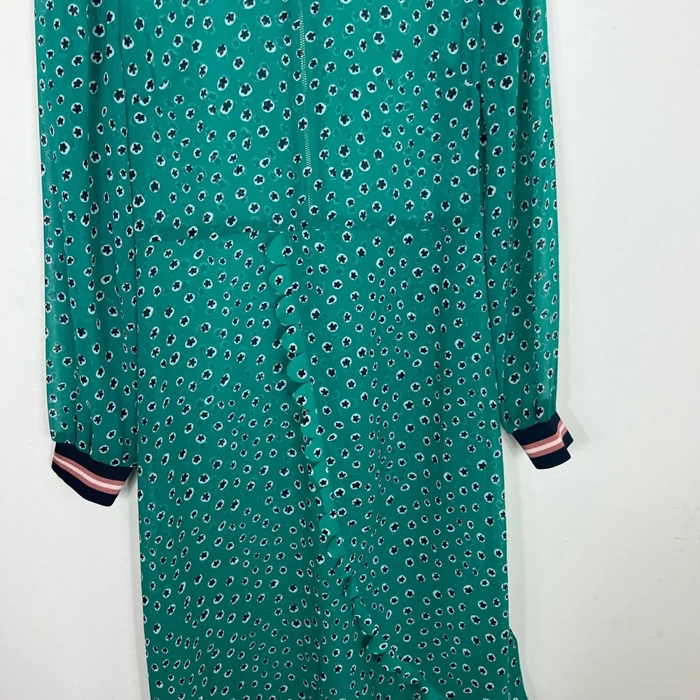 Ted Baker Sibella Green Floral Sheer Dress Sz 0 - Picture 5 of 14